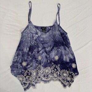 Rue21 Tie-dye Handkerchief Tank‎ Top Blue & white Size XS